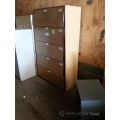 Brown 42 in. 5 Drawer Flip Front Lateral File Cabinet, Locking